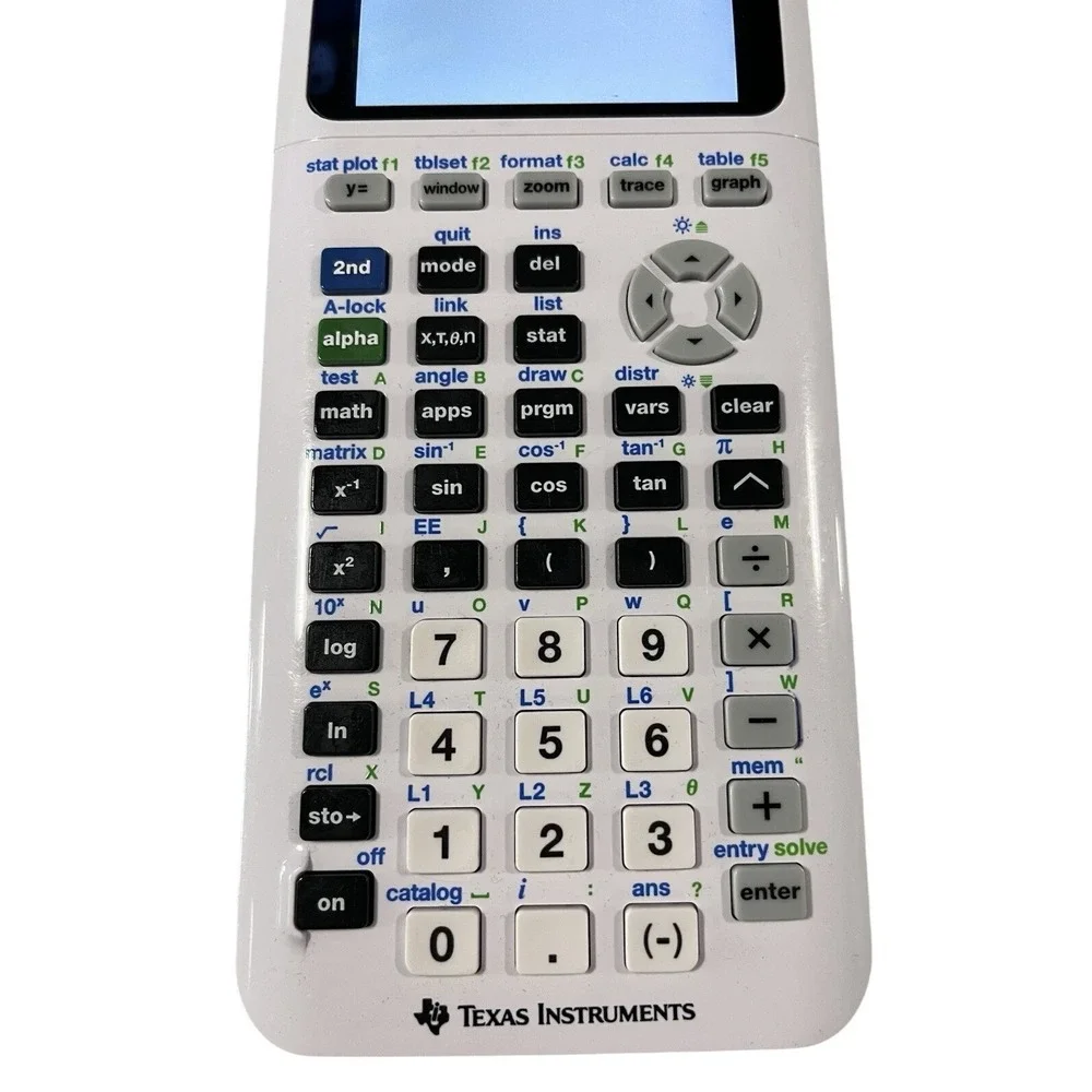 Texas Instruments TI-84 Plus CE White Graphing Calculator & Cover Math Science